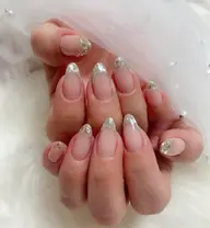 【当店大人気/ストーン2粒付き】ガラスフレンチ6980円