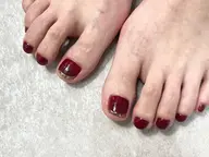 フットうる艶ワンカラー+親指２本アート😉👣