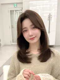 韓国風ミディアムレイヤー🇰🇷💗無料モデル❣️