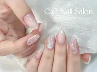 SNS人気デザイン*ワンカラーネイルxレースネイル4本/フィルイン対策 現金のみ