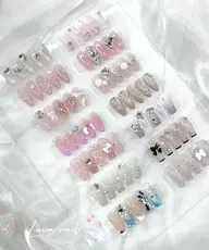 【再開限定・SNS人気No.1】ガーリー🤍ワンホンネイル定額コース