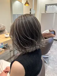 カット+コントラストハイライト+ケアブリーチ+超音波ケア