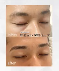 【メンズOK】自然な毛流れ◎貼り付かない眉毛パーマ・Wax