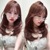 🍒✨️レッドブラウンカラー➕❣️全体カット➕ケアトリートメント付き❣️ロング/ミディアム限定🙆🏻♀️︎🍑