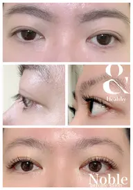 【LEDまつ毛エクステ/フラットラッシュ140本&healthy✨】下がりまつ毛さん必見👀まつ毛エクステとまつ毛パーマ
