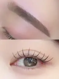 🎀学割U24🎀まつ毛パーマ➕アイブロー𖤐 ̖́-韓国風束感仕上げ➕アイブロー仕上げメイク可能✩.*˚