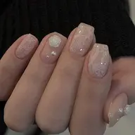 【レースネイル】自爪🎀レース6本+ワンカラー4本パーツ2個付き💕ケア込み7980円