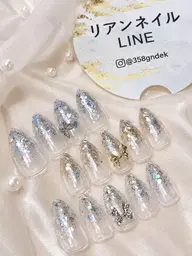 [OＰEN記念/新规オフ無料]3色限定ラメグラ+ワンポイント付き