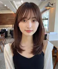 【人気✨】前髪のうねり解消+透明感カラー🫧朝のセットを楽にしたい方へ💭自然な仕上がりがお好きな方にもおすすめ🌷