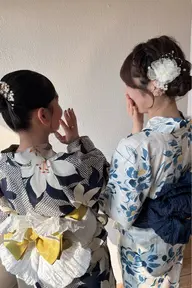 浴衣の着付けとヘアセット🤍♬.*゚