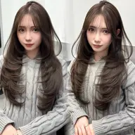 【🤍人気No,3🤍】小顔に見える🤍顔周りカット+大人っぽな艶感🤍ダブルケアカラー+🤍髪質改善トリートメント