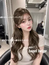 【🍩盛れ感up💕】韓国風顔まわりカット+ケアカラー+2stepトリートメント🩶˚✧₊※ロング料金なし