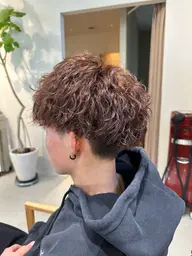 メンズカット+波巻きスパイラルパーマ