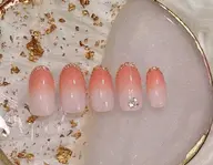 【オフなし】うる艶♥ピンクゴールドグラデーションネイル