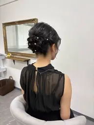 【ミディアムアレンジアップヘアセット✨️】ミニカチモリつきアレンジアップヘアセット✨️特別な日に、会食、パーティー