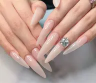 【Hand】オフあり🖤《長さだし》ワンカラーorラメ+パーツ2個付き