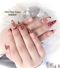[トレンドネイル]💛🧡🤎スカルプ持ちサンプル「ADVANCE」／ロングフリ−デザイン「オフ込み」