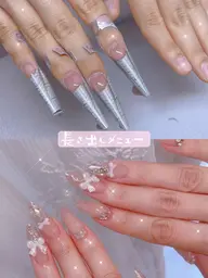 長さ出し10本+10本ストーンアートなど.。.:*♡