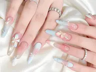 長さだし•夏にピッタリ✨シンプルデザインネイル
