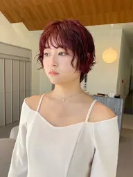【🍒チェリーピンクカラー🍒】暖色系でダブルカラー＋超音波トリートメント