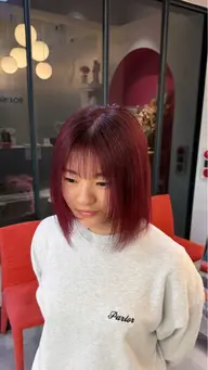 💟スタイリング後正面から撮影可能な方💟ブリーチリタッチオンカラー+クイックトリートメント