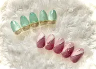 マグネット✖️フラッシュ上品ネイル💅(オフあり、甘皮ケア付)