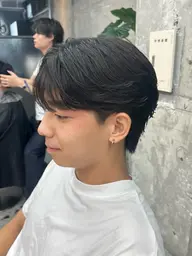 【🌟1番人気🌟】メンズカット+フェザー・ニュアンスパーマ🌀 毛流れ 朝を楽にしたい方