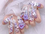 🎀御新規限定🎀(オフ・ケア込)長さ出し10本+パーツつけ放題