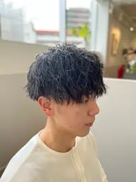 カット+シャンプー+シェービング+ツイストスパイラルパーマ