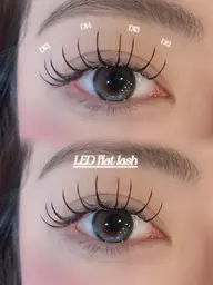 LEDエクステ×フラットラッシュ120本🍒【オイルクレンジング🆗高持続1.5倍❕】