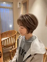 🌟【立体感UP】ショートボブ＋ハイライトカラー