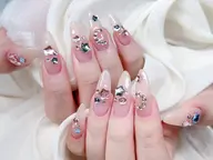 限定🎀【ハンド】人气No：2️⃣ 10本チップ長さだし持ち込みデザイン💎パーツつけ放題