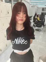 【✴︎ブリーチ無しで明るくしたい方✴︎】ブリーチ無しダブルカラーでモテ暖色♡➕treatment➕コテ巻きorストレート