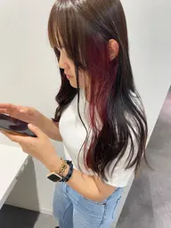 【髪質改善】✨絹髪質感トリートメント+カット+カラー+イヤリングカラー(1ブリーチ)💫(ロング料金無し)