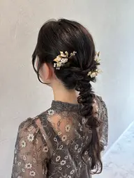 ✨️結婚式•お呼ばれヘアセット✨️1本の編みおろし🎀🎶