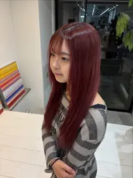 【リピーター限定】 この秋におすすめブリーチなしカラー+艶トリートメント✨/レッド/ピンク/カシスレッド/ピンクブラウン