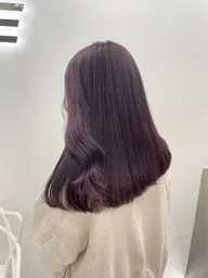 🤍暗めラベンダー🤍 ブリーチなしダブルカラー+オリジナルトリートメント+コテ巻き仕上げ🤍
