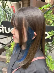 🌈✨ケアブリーチデザインカラー(部分ブリーチ+カラー)【カット無し／ロング料金込み】