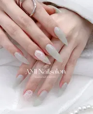 お得🉐メニュー ハンドネイル☘️ ミントグリーン➕レース💞涼しげな夏ネイル💚✨オフ、ケア込み🌟パーツ2個無料💕