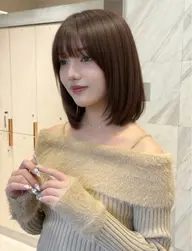 【️‼️1番人気‼️】ボブカット+うる艶ワンカラー🫧選べるトリートメント🧴