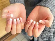 ハンド 初回オフ込み シンプルの王道フレンチ🤍 スキニーもロングも🆗 次回来店時特典有り👏