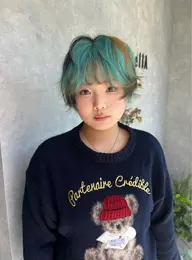 🌈学生限定❣️🌈ブリーチ+フルカラー＋うる艶トリートメント(デザイン追加＋4400~)