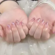 【ジェルオフ無料】ラメグラデーション(クリアベース)✨甘皮ケア込!