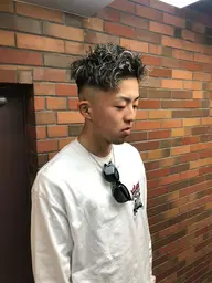 🔥メンズカット+デザインパーマ+メッシュハイライト