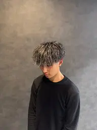 メンズカット+パーマ+ハイライト🔥