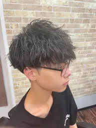 カット×波巻きスパイラルパーマ