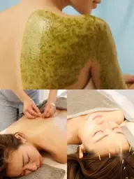 (背中毛穴洗浄☝︎+酸ピーリング+🌿背中ハーブピーリング)+スッキリ首肩鍼or頭皮鍼/人気の豪華セット特割🈹