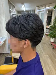 【初めてのパーマに】メンズカット＋ニュアンス、フェザーパーマ