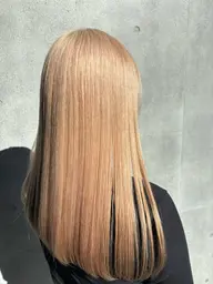 【U24全員OK🌸】根元ブリーチリタッチ➕全頭カラー➕アクアトリートメント🫧/ダブルカラー（ミニモ学割）