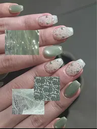 【人気No.1】🔥マグネット💧×レースネイル🎀¥5500✨6本ストーンプレゼント🎁